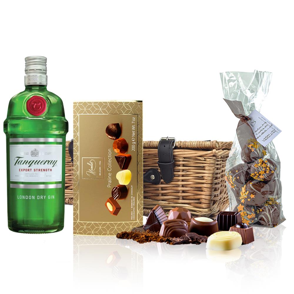 Tanqueray Dry Gin 70cl And Chocolates Hamper